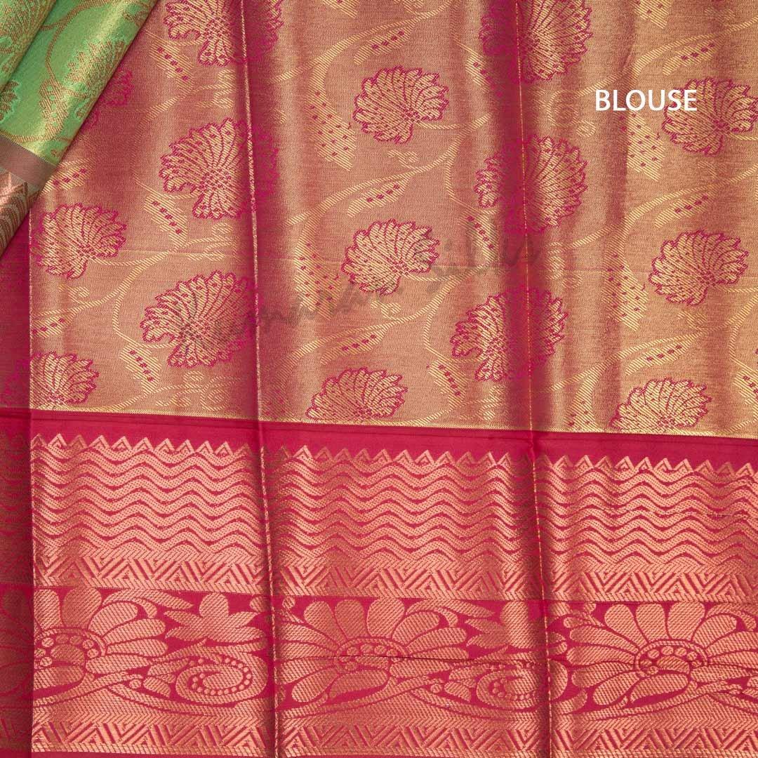 Semi Silk Tissue Lime Green Saree - Kumaran Silks