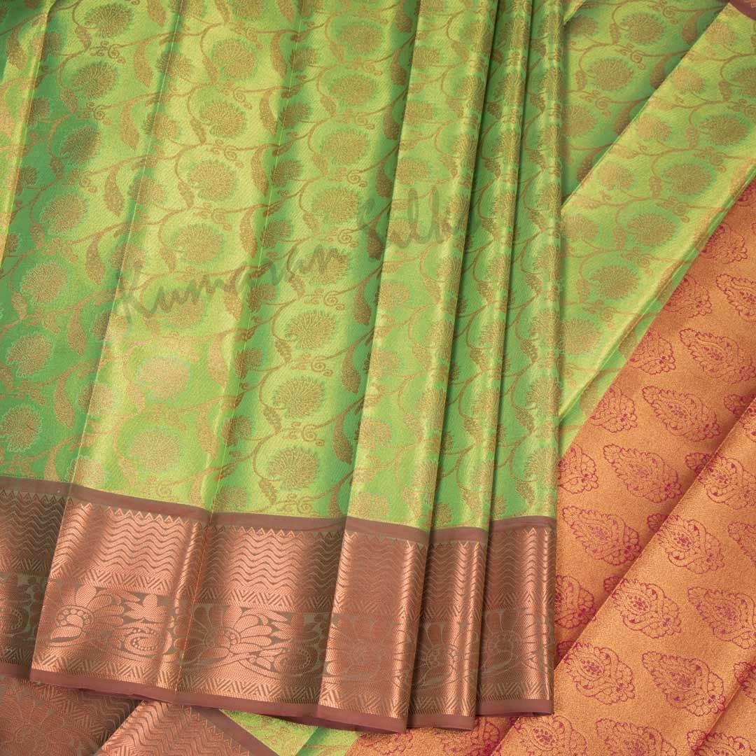 Semi Silk Tissue Lime Green Saree - Kumaran Silks