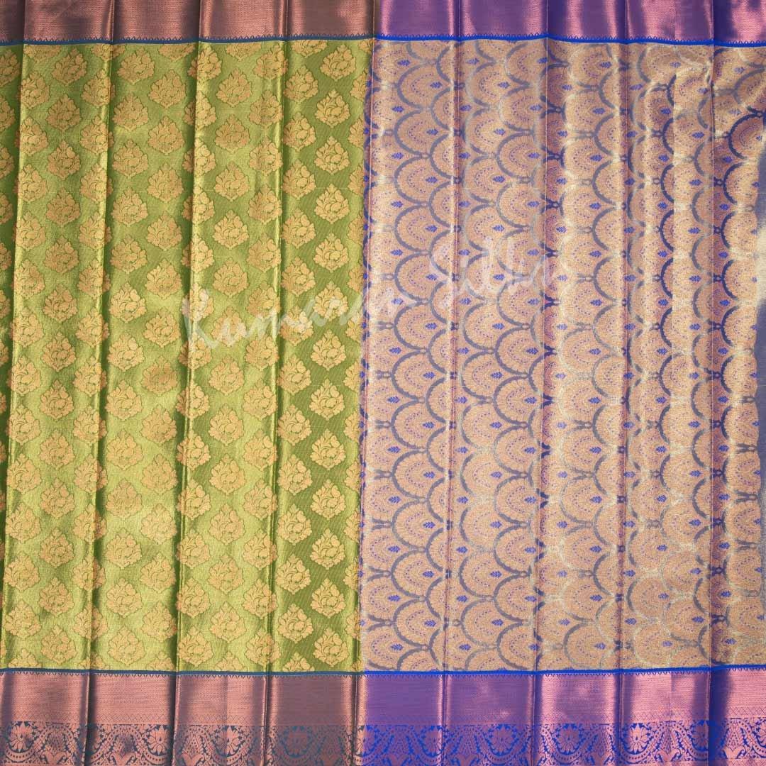 Semi Silk Tissue Green Saree 02 - Kumaran Silks