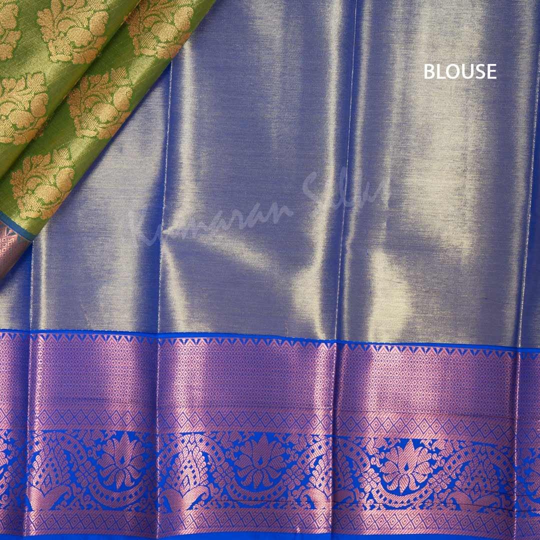 Semi Silk Tissue Green Saree 02 - Kumaran Silks