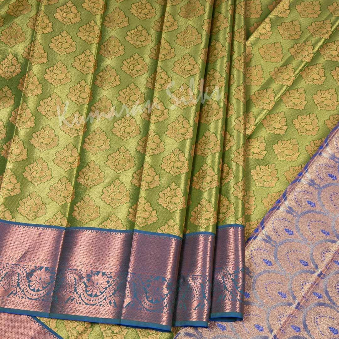 Semi Silk Tissue Green Saree 02 - Kumaran Silks