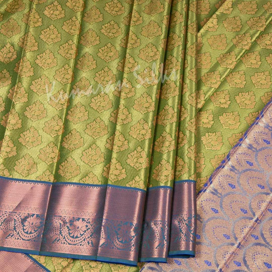 Semi Silk Tissue Green Saree 02 - Kumaran Silks