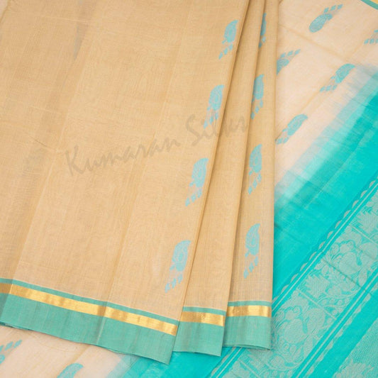 Kanchi Cotton Peanut Brown Saree With Simple Border 02 - Kumaran Silks