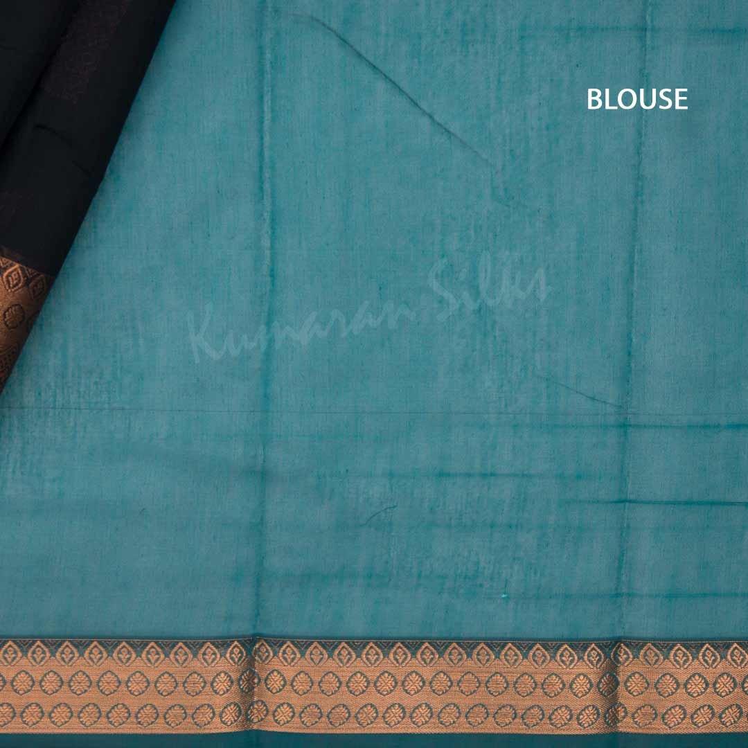 Silk Cotton Black Zari Worked Saree 02 - Kumaran Silks