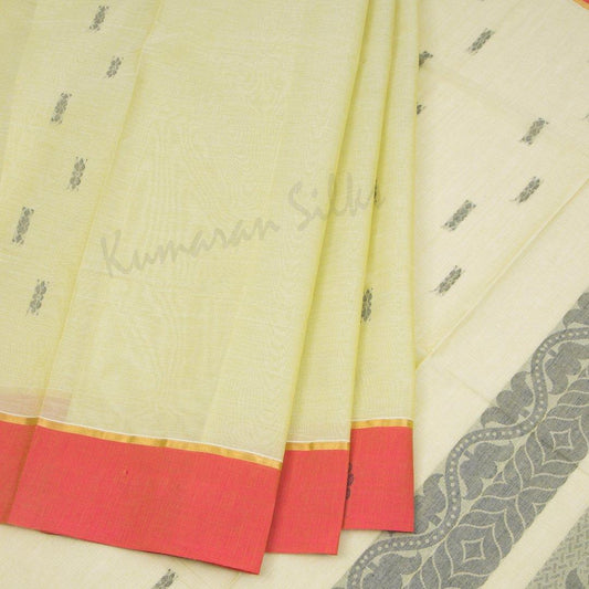 Negamam Cotton Light Green Embossed Saree 02 - Kumaran Silks