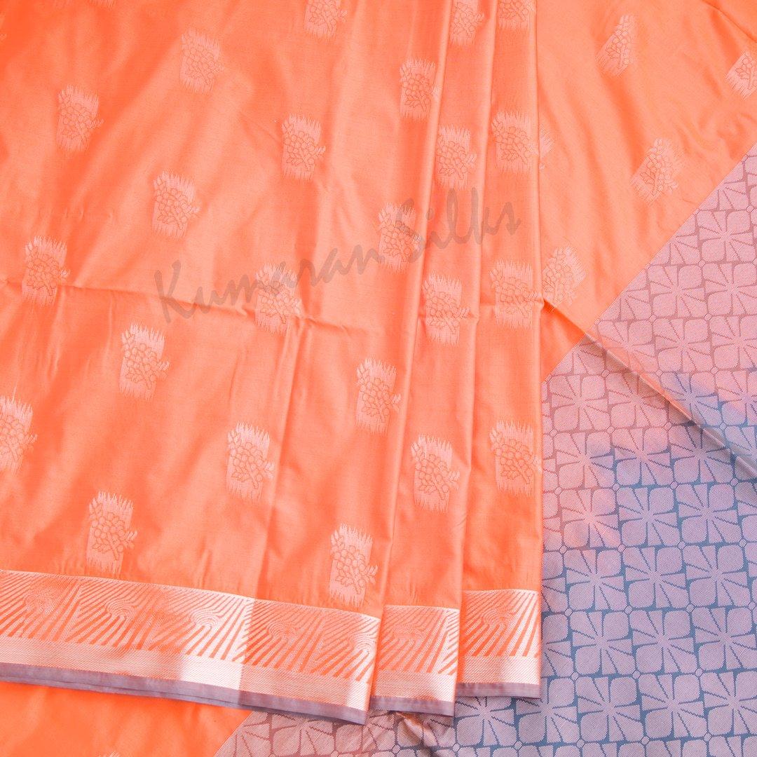 Semi Soft Silk Peach Zari Worked Saree 03 - Kumaran Silks