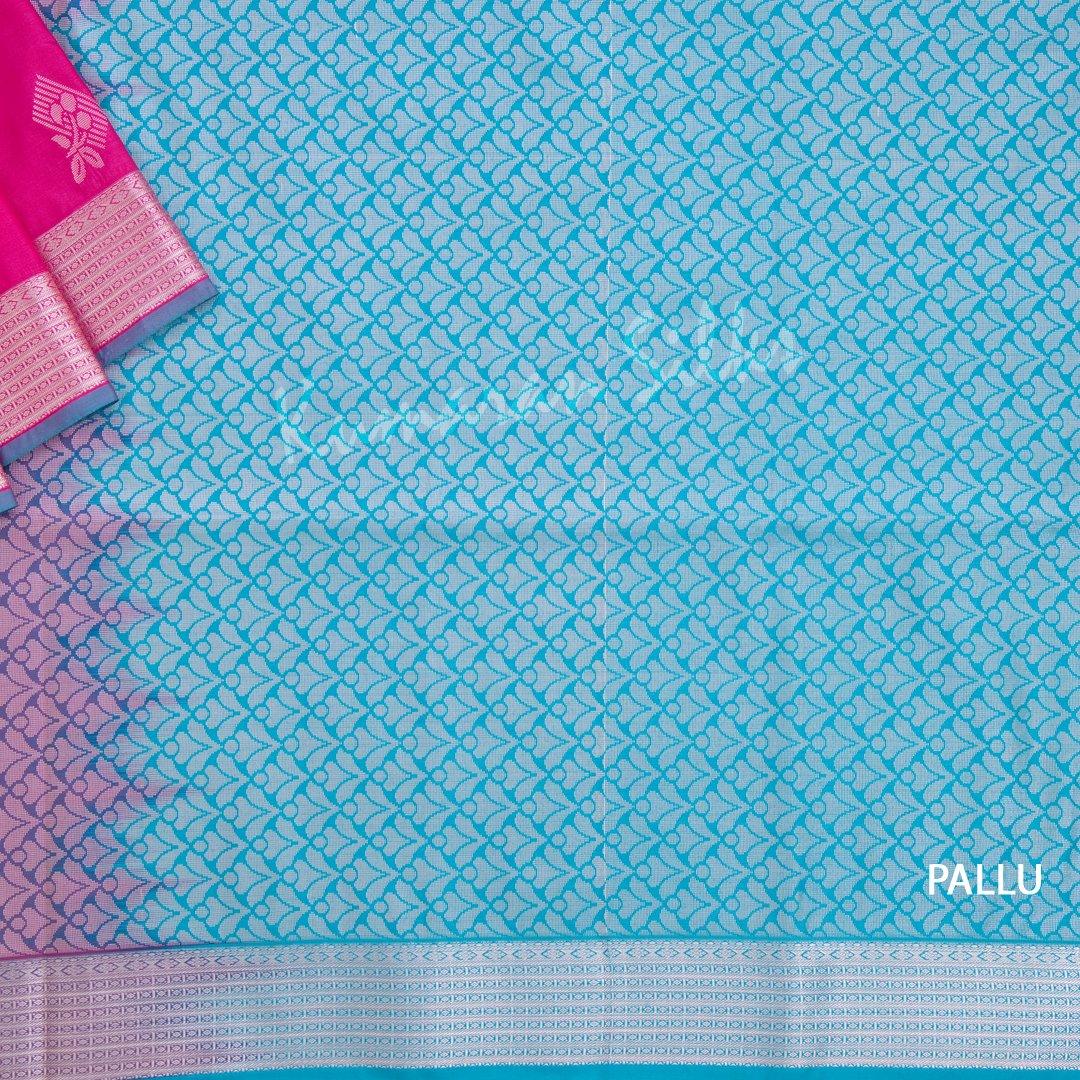 Semi Soft Silk Hot Pink Zari Worked Saree - Kumaran Silks