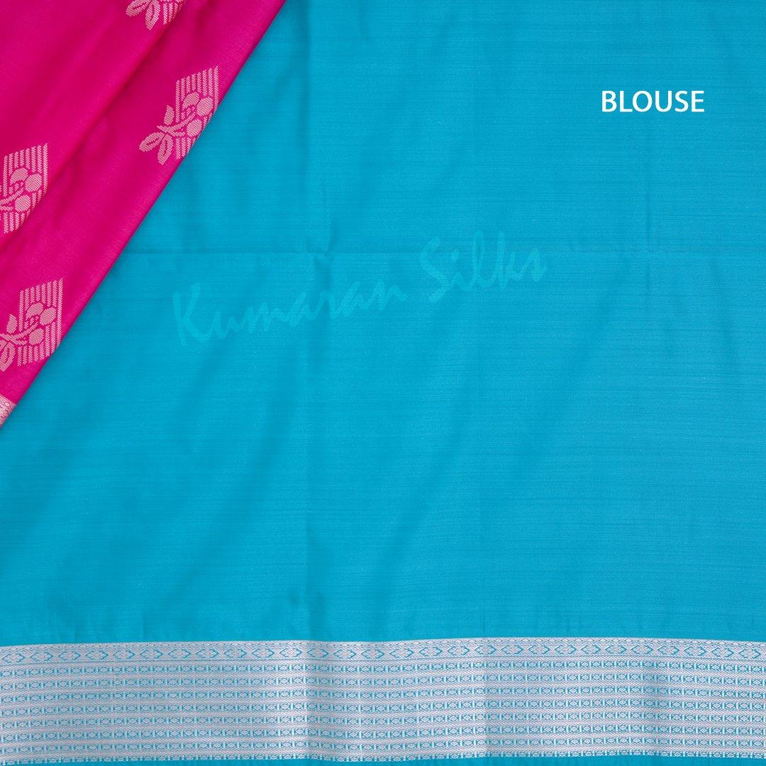 Semi Soft Silk Hot Pink Zari Worked Saree - Kumaran Silks