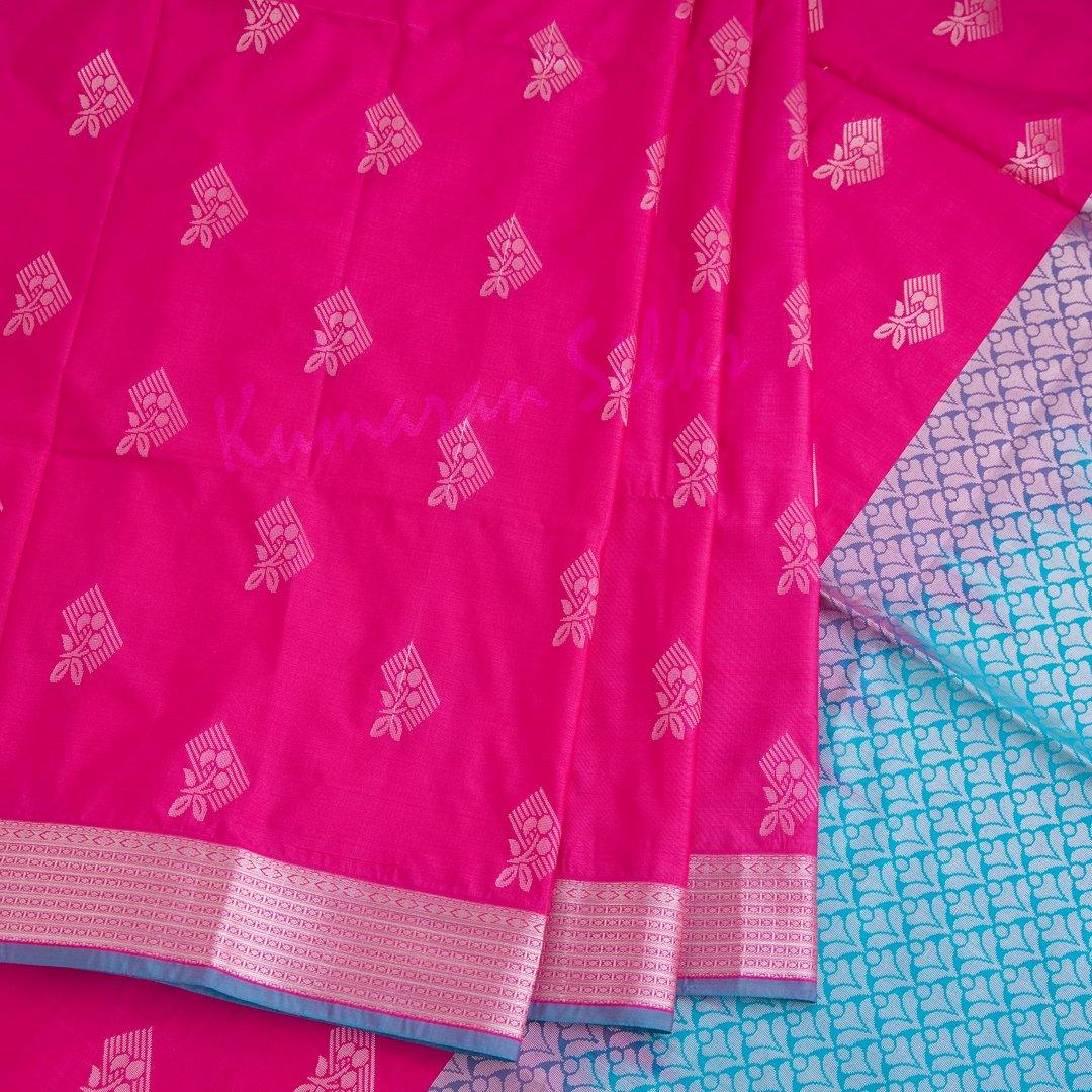 Semi Soft Silk Hot Pink Zari Worked Saree - Kumaran Silks