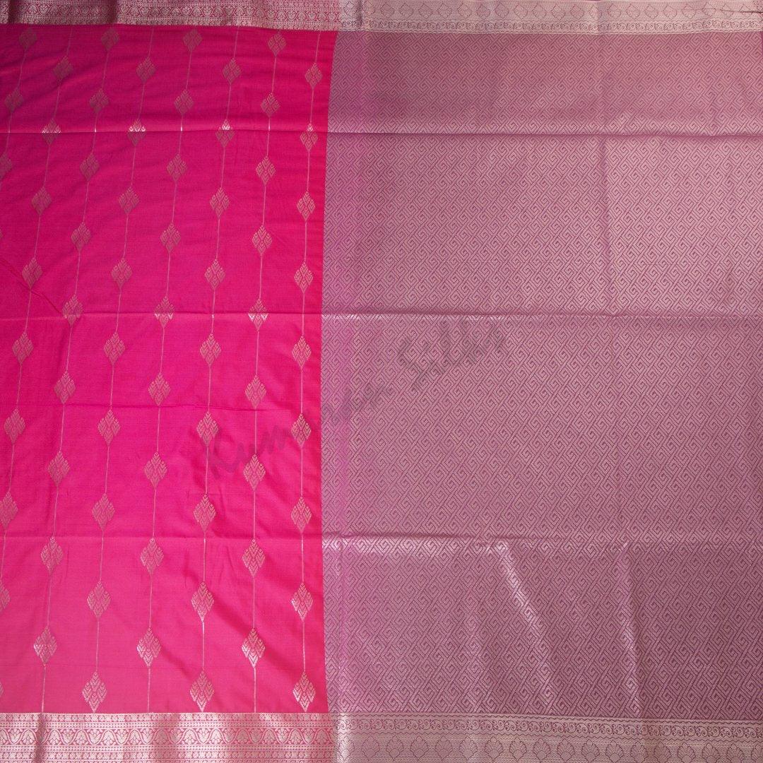 Semi Soft Silk Hot Pink Zari Worked Saree 02 - Kumaran Silks