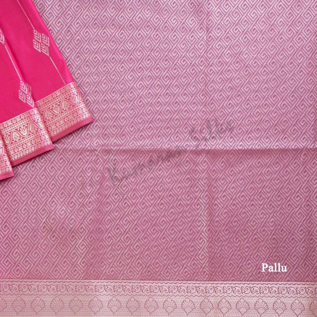 Semi Soft Silk Hot Pink Zari Worked Saree 02 - Kumaran Silks