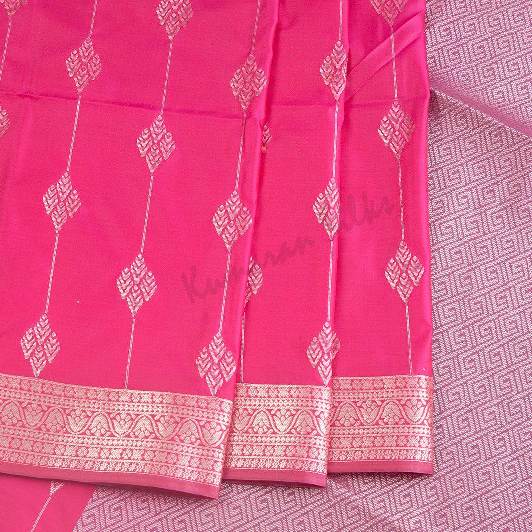 Semi Soft Silk Hot Pink Zari Worked Saree 02 - Kumaran Silks