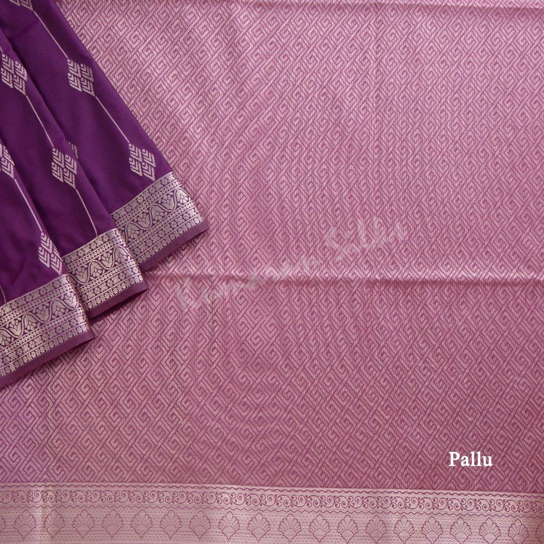 Semi Soft Silk Purple Zari Worked Saree - Kumaran Silks