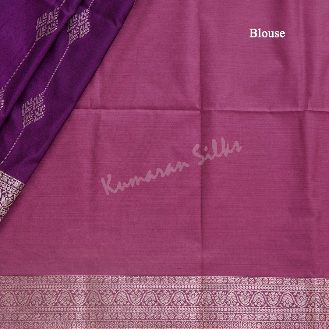 Semi Soft Silk Purple Zari Worked Saree - Kumaran Silks