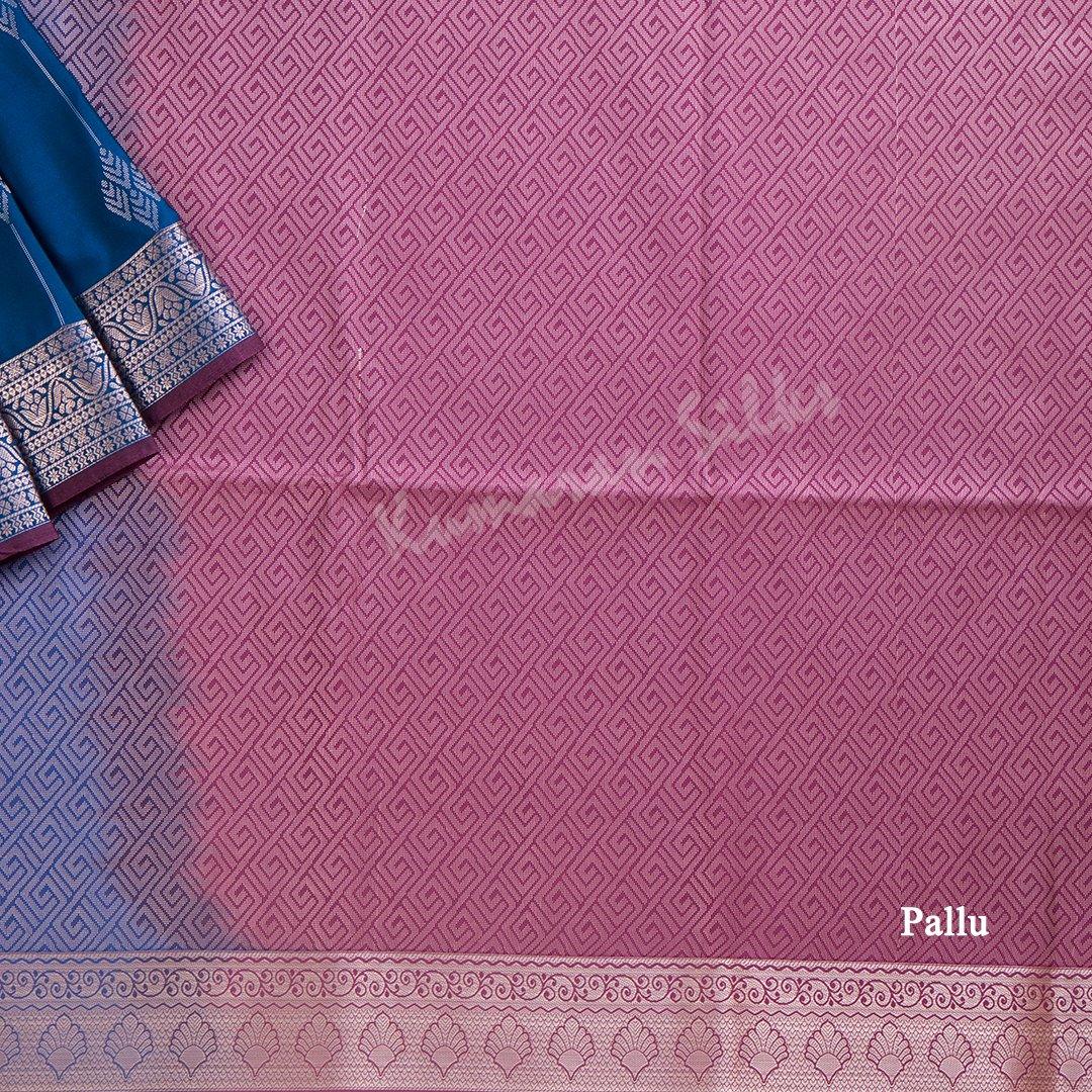 Semi Soft Silk Peacock Blue Zari Worked Saree - Kumaran Silks