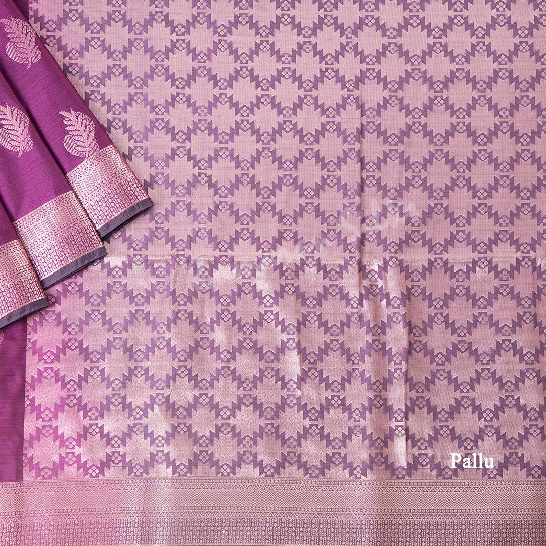 Semi Soft Silk Purple Zari Worked Saree 02 - Kumaran Silks