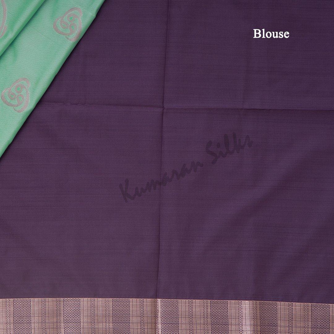 Semi Soft Silk Mint Green Zari Worked Saree - Kumaran Silks