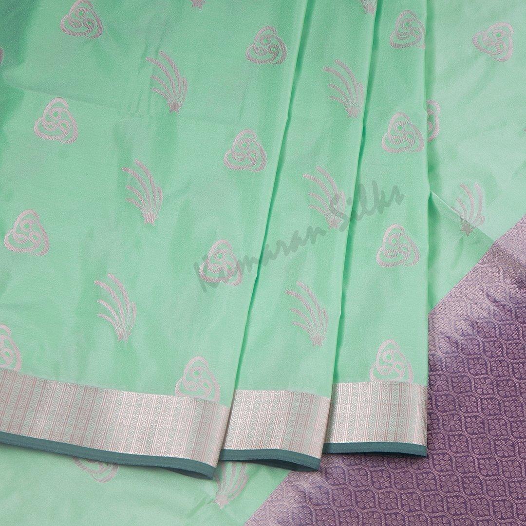 Semi Soft Silk Mint Green Zari Worked Saree - Kumaran Silks