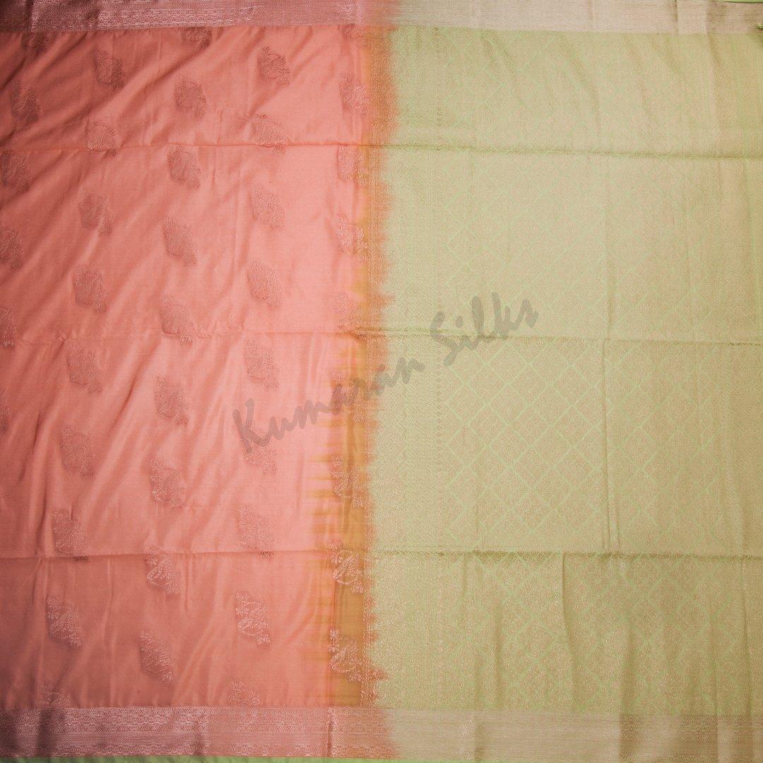 Semi Soft Silk Peach Zari Worked Saree 04 - Kumaran Silks