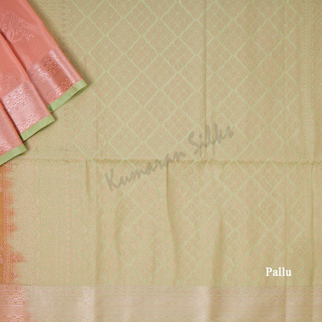 Semi Soft Silk Peach Zari Worked Saree 04 - Kumaran Silks