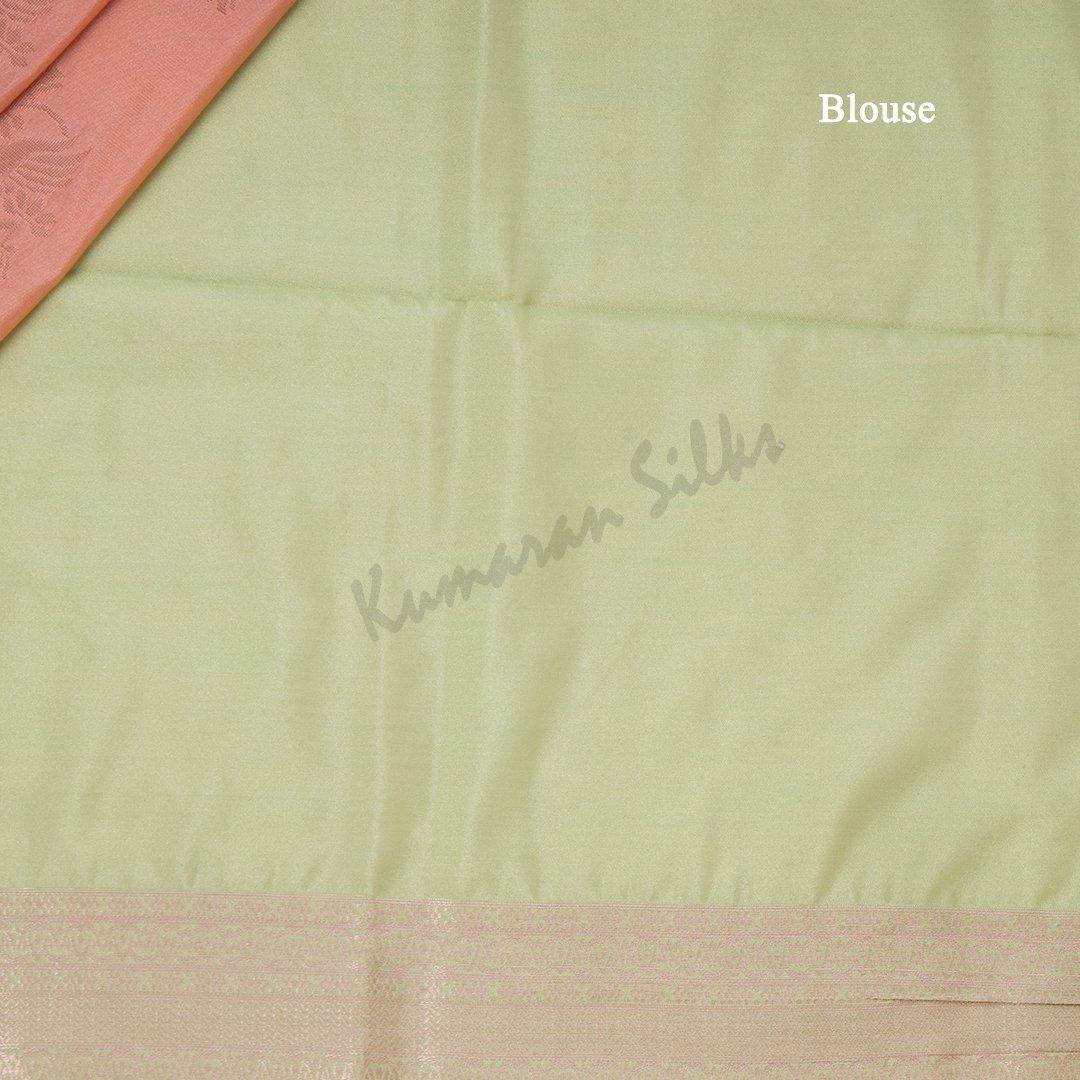 Semi Soft Silk Peach Zari Worked Saree 04 - Kumaran Silks