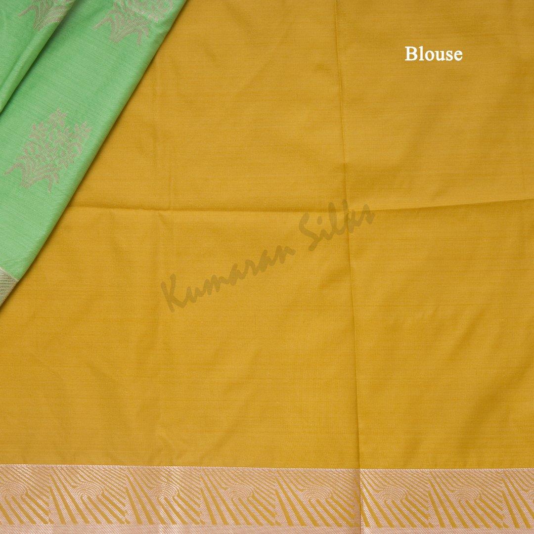 Semi Soft Silk Mint Green Zari Worked Saree 02 - Kumaran Silks