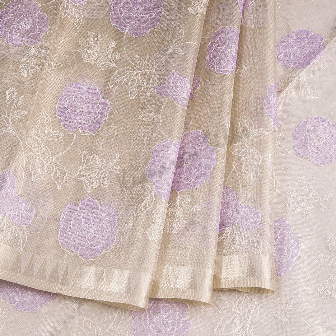 Kota Saree With Floral Thread Embroidered Work 02 - Kumaran Silks