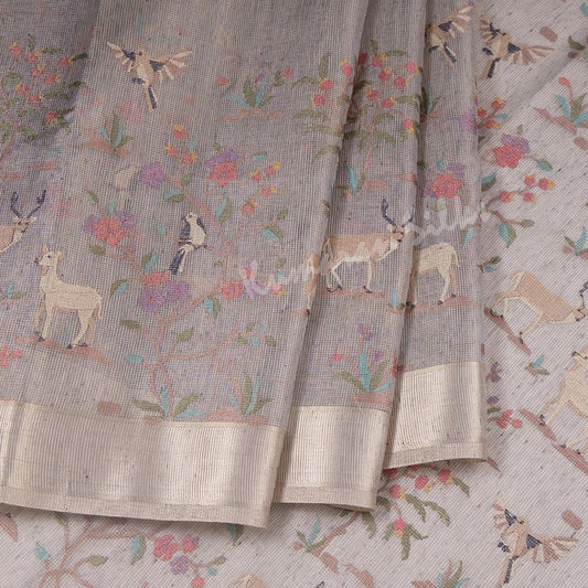 Kota Saree With Animal Motif And Thread Embroidered Work 03 - Kumaran Silks