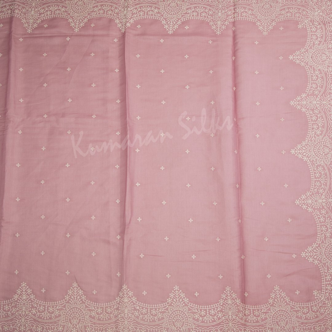 Organza Light Pink Saree With Thread Embroidered Work - Kumaran Silks