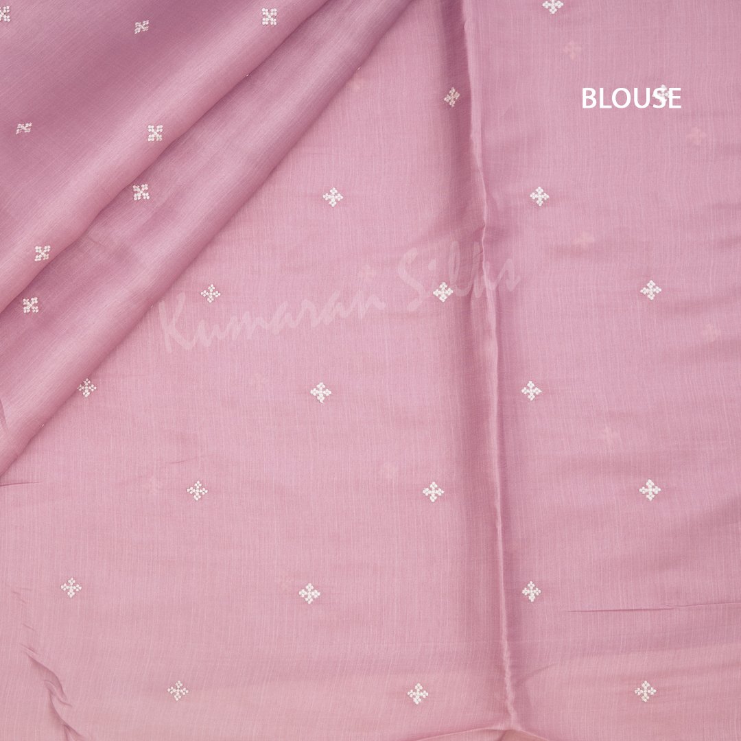 Organza Light Pink Saree With Thread Embroidered Work - Kumaran Silks