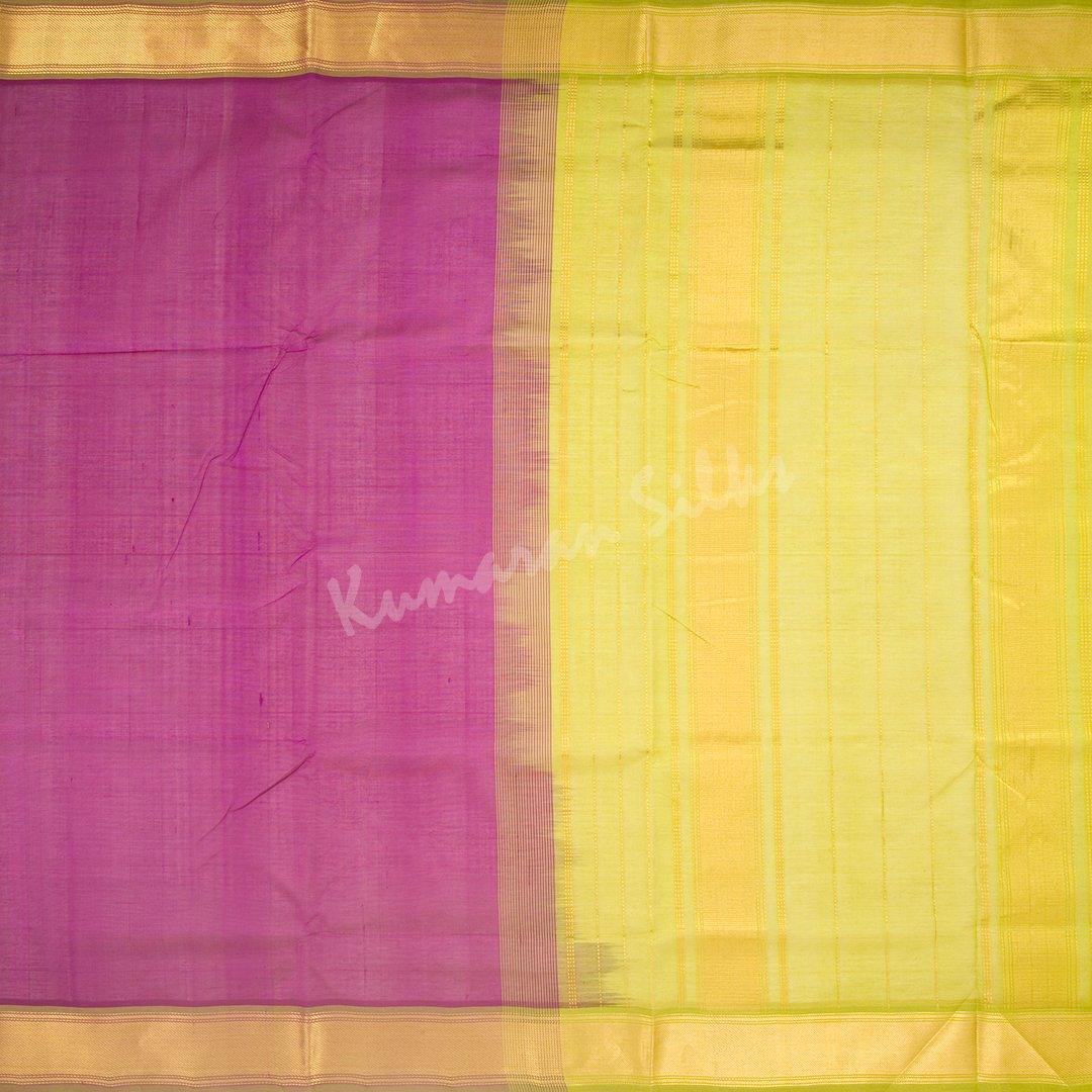 Amirthavarshini Silk Cotton Purple Plain Saree