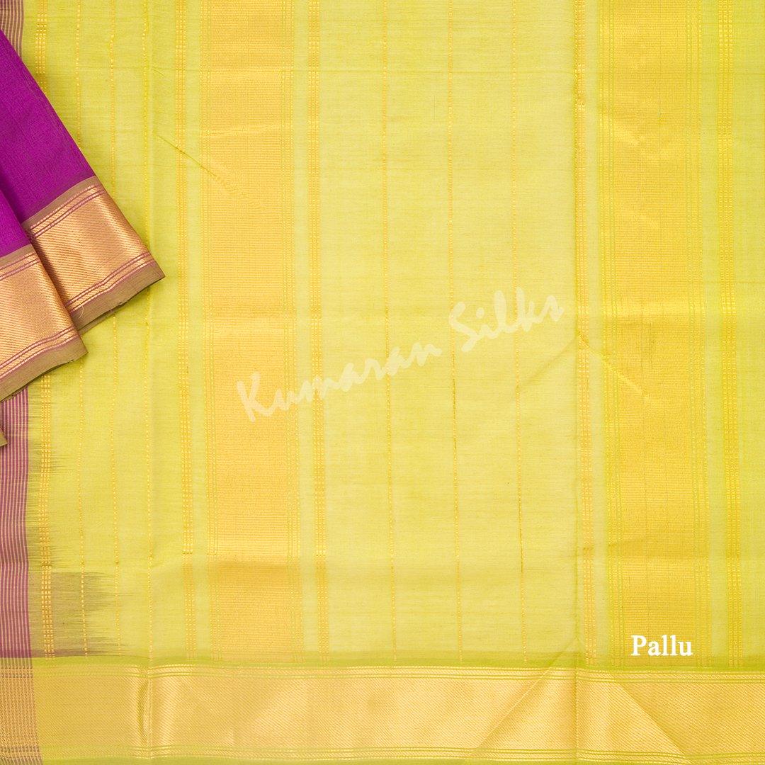 Amirthavarshini Silk Cotton Purple Plain Saree