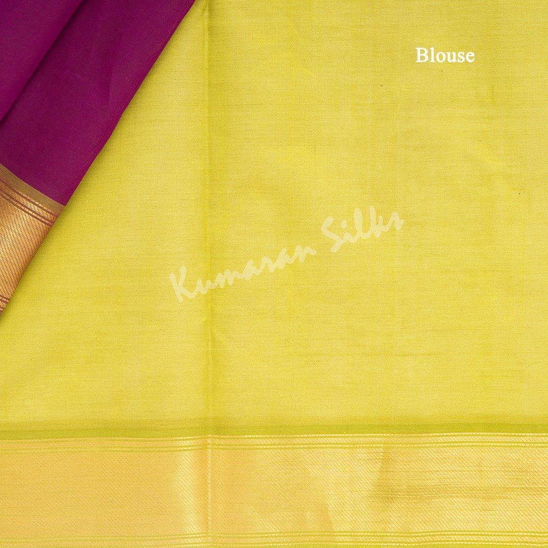 Amirthavarshini Silk Cotton Purple Plain Saree