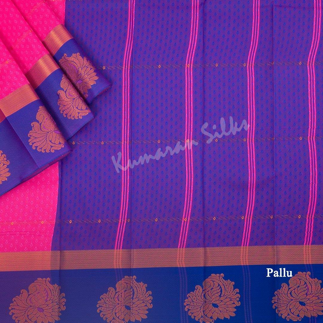 Art Silk Magenta Pink Thread Embossed Saree - Kumaran Silks