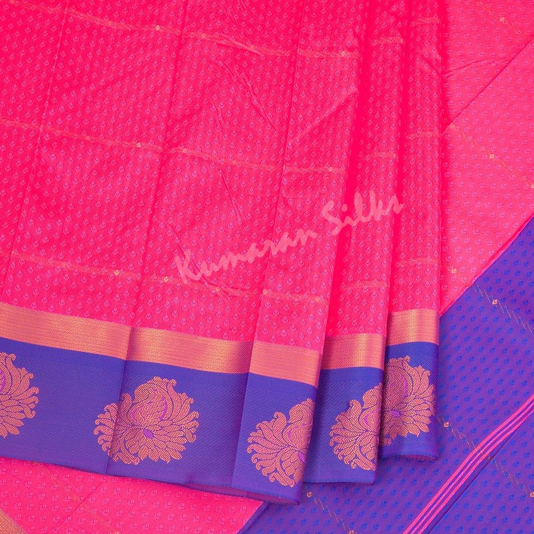 Art Silk Magenta Pink Thread Embossed Saree - Kumaran Silks