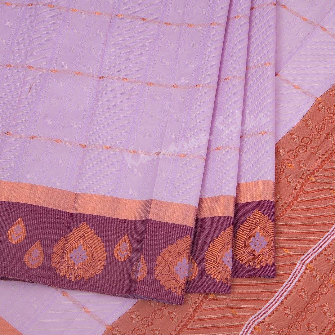 Art Silk Lavender Thread Embossed Saree - Kumaran Silks