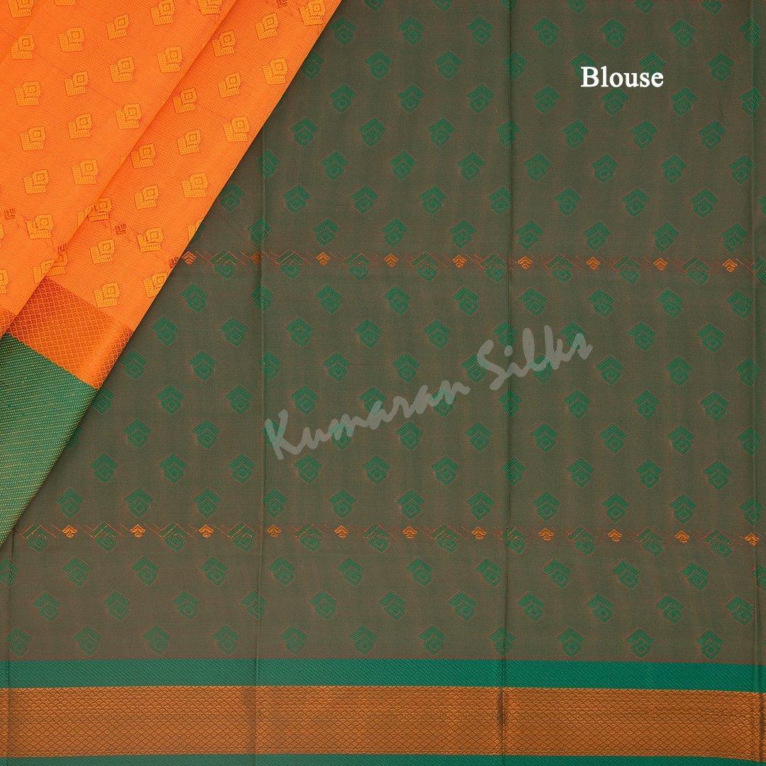 Art Silk Orange Thread Embossed Saree - Kumaran Silks