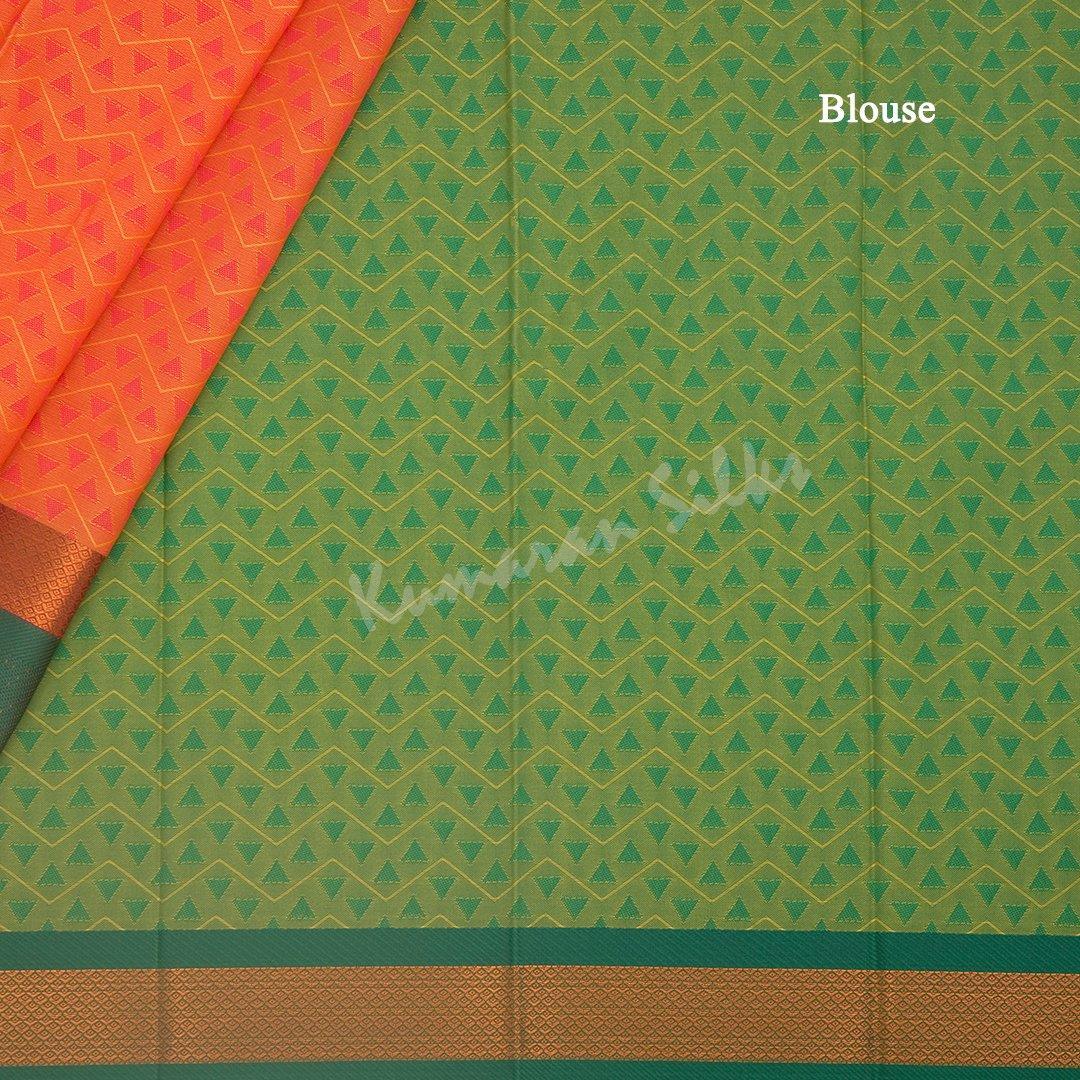 Art Silk Dark Orange Thread Embossed Saree 02 - Kumaran Silks