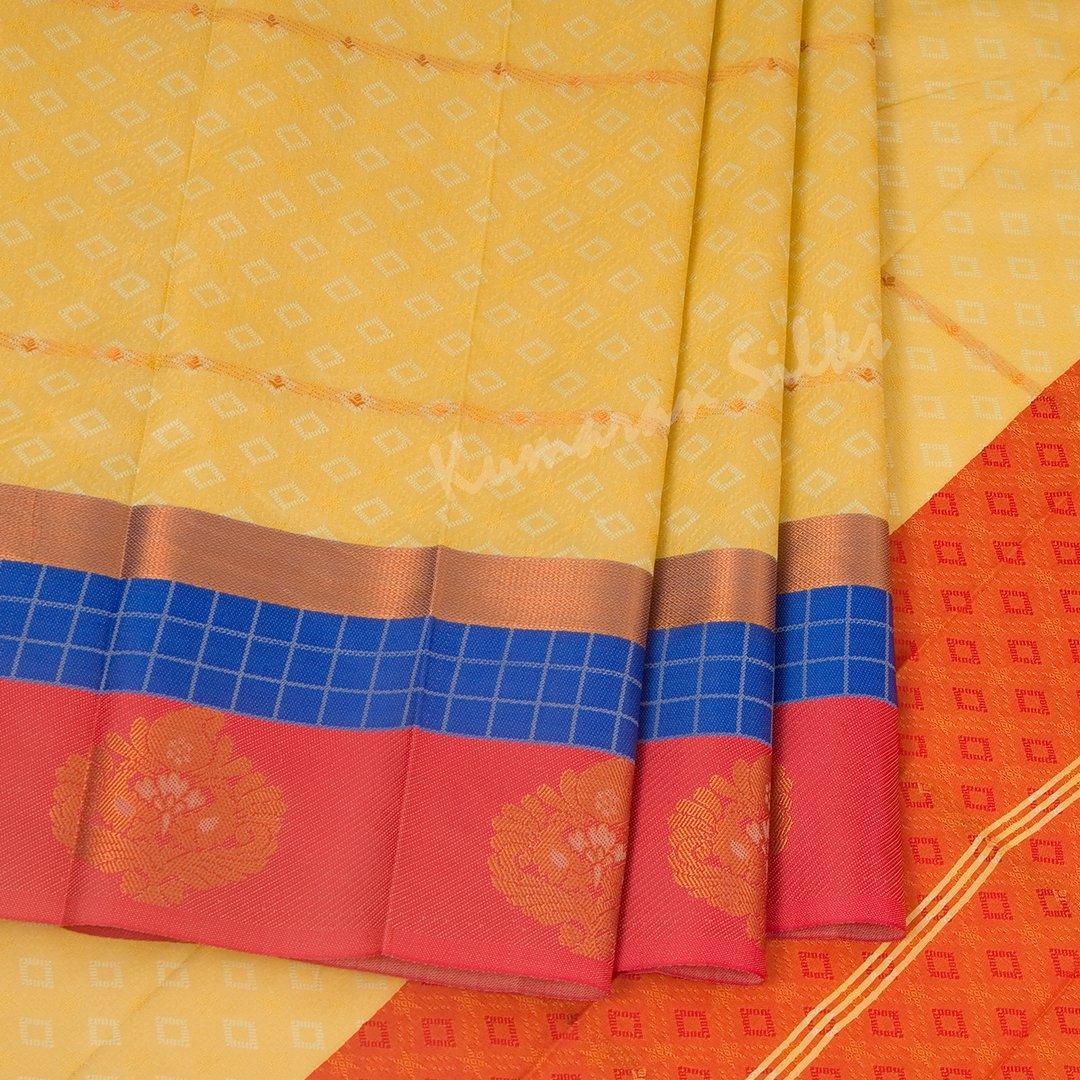 Art Silk Yellow Thread Embossed Saree - Kumaran Silks