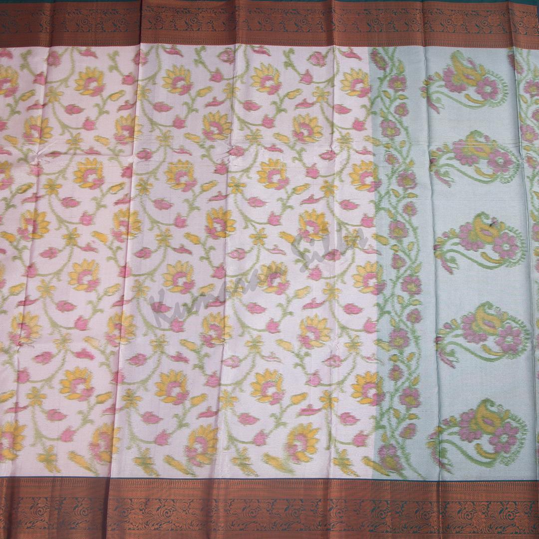 Semi Soft Silk Light Pink Printed Saree