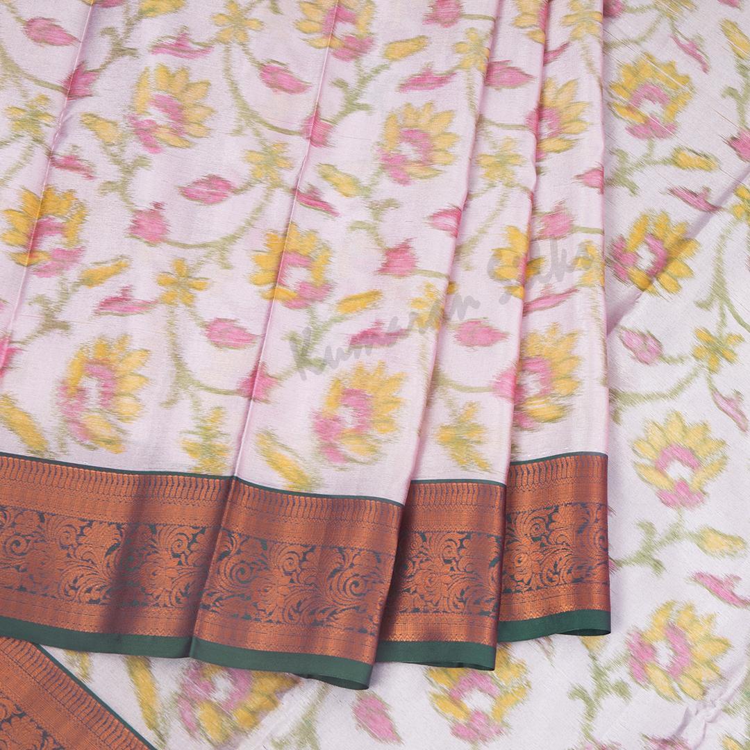 Semi Soft Silk Light Pink Printed Saree