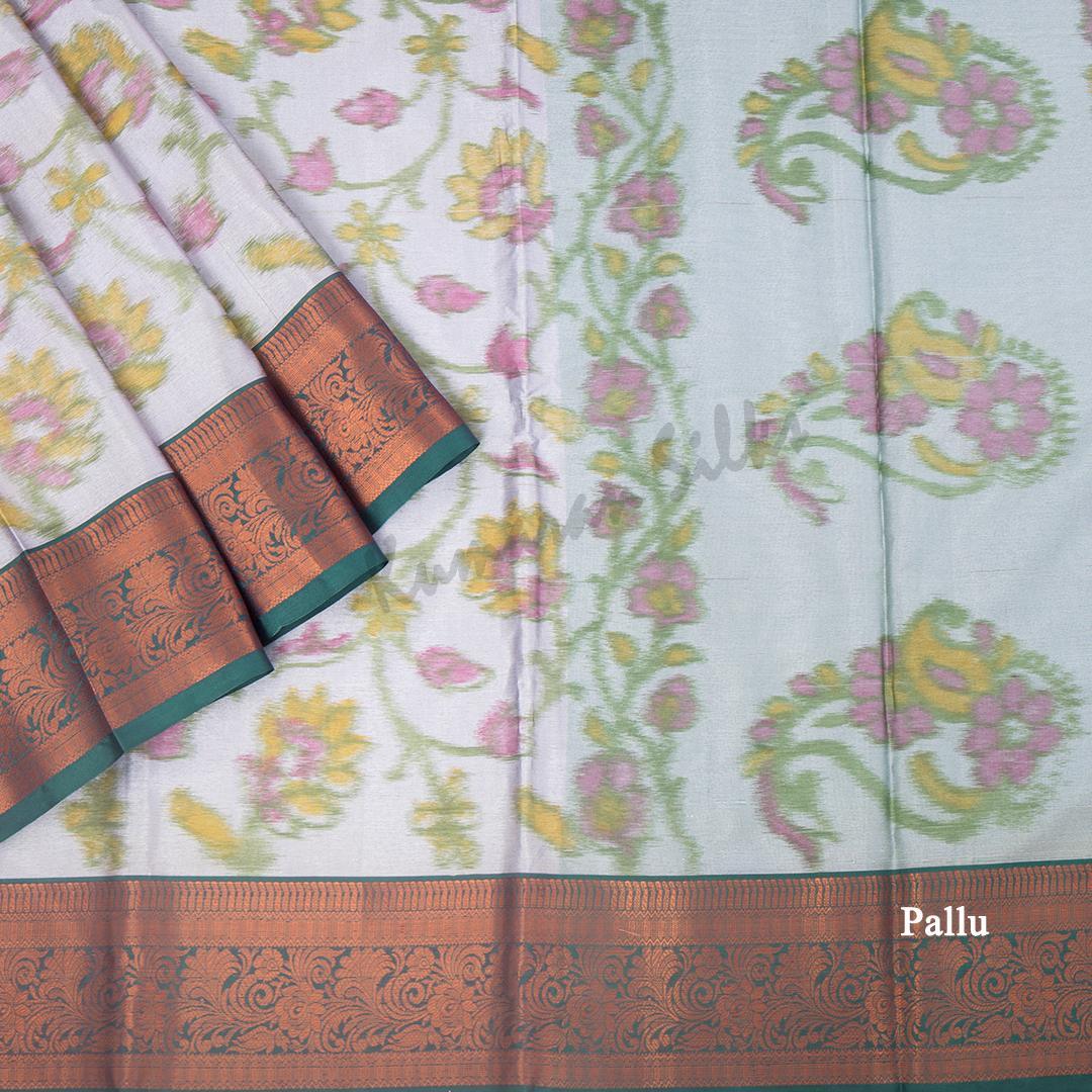 Semi Soft Silk Grey Printed Saree 02