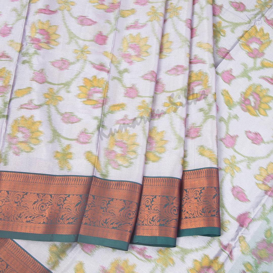 Semi Soft Silk Grey Printed Saree 02