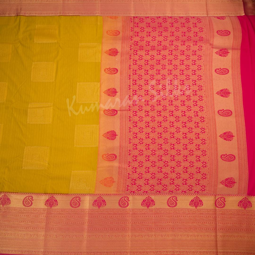 Semi Silk Mustard Zari Worked Saree