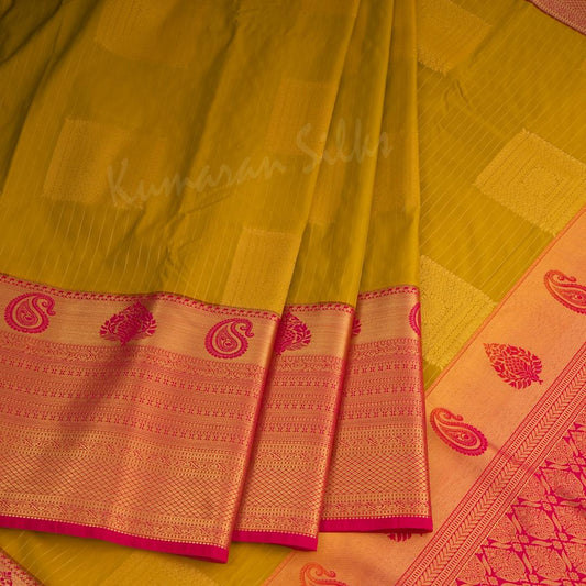 Semi Silk Mustard Zari Worked Saree