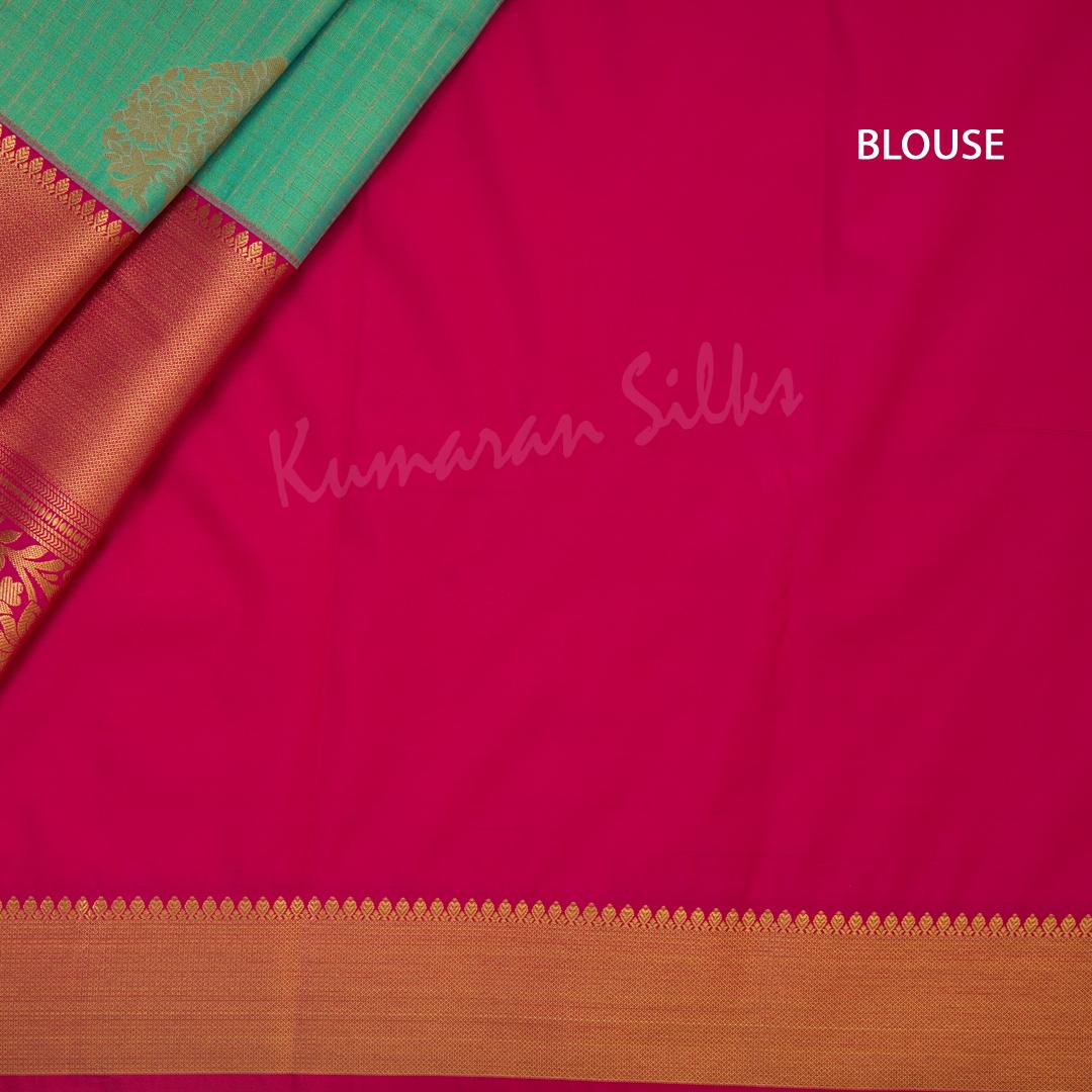 Semi Silk Jade Green Zari Worked Saree