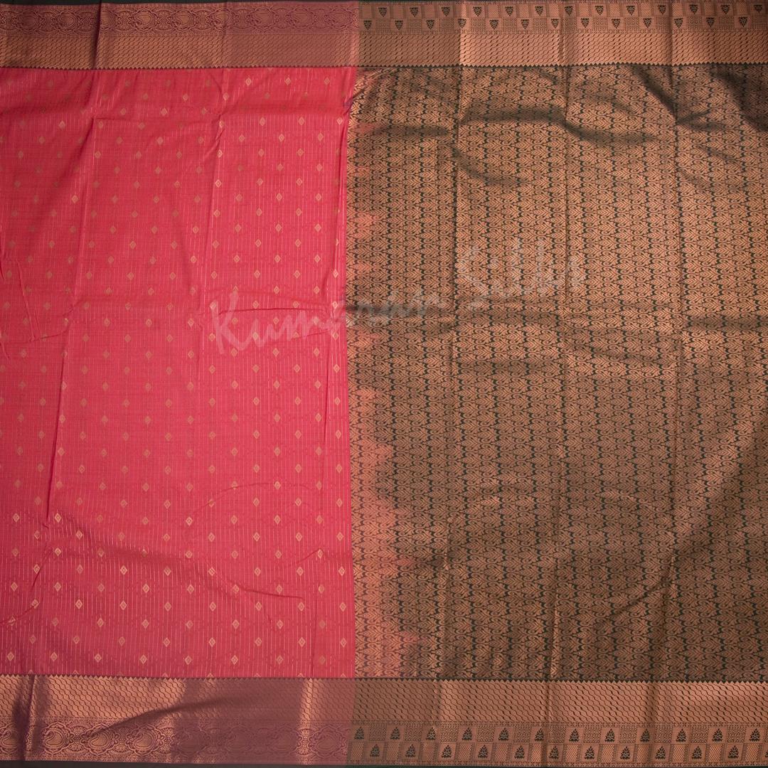 Semi Silk Rose Pink Zari Worked Saree 02