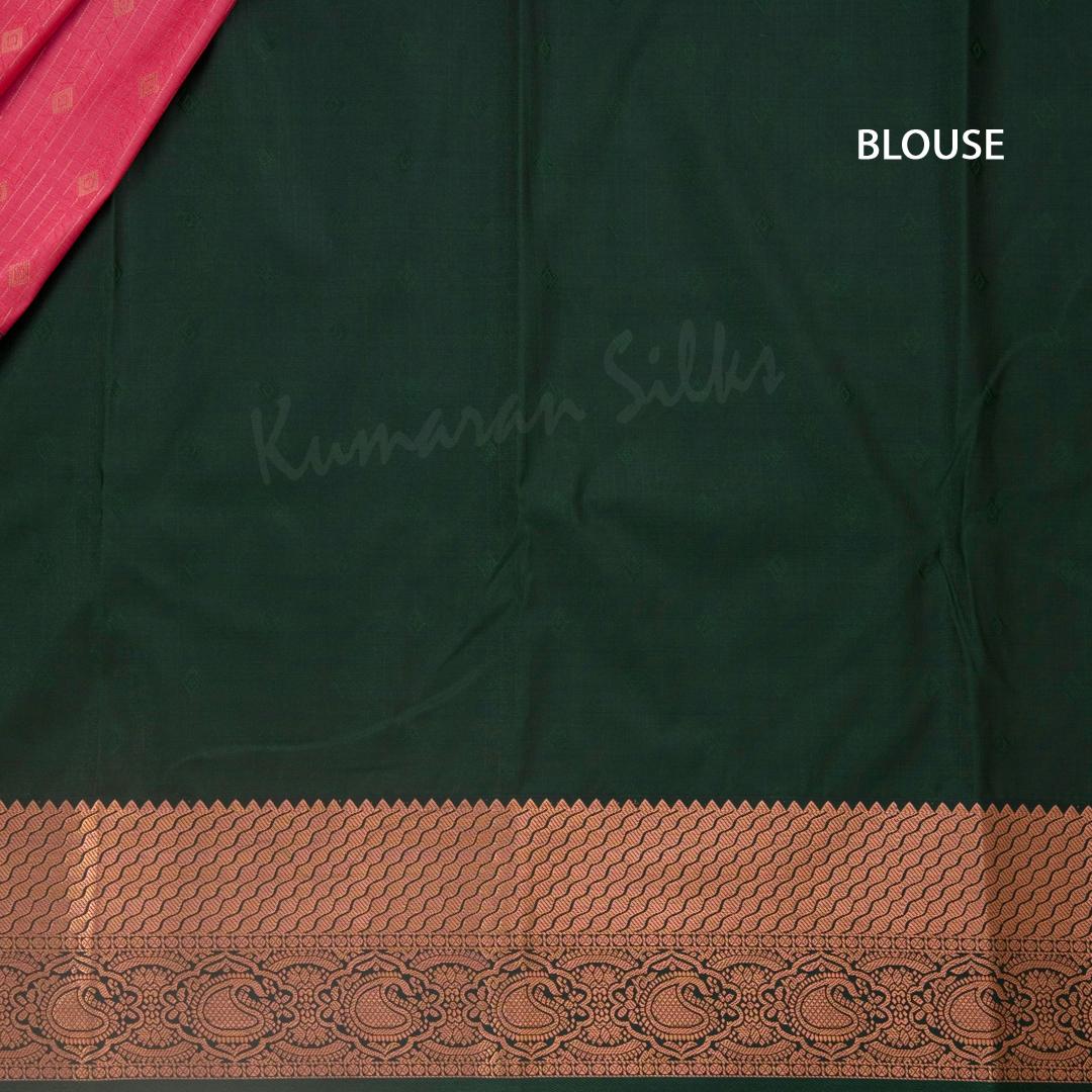 Semi Silk Rose Pink Zari Worked Saree 02