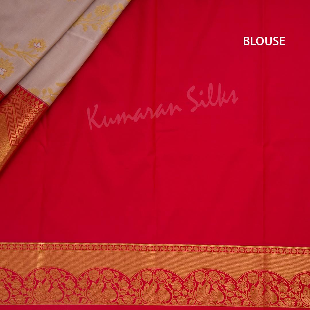 Semi Silk Grey Zari Worked Saree