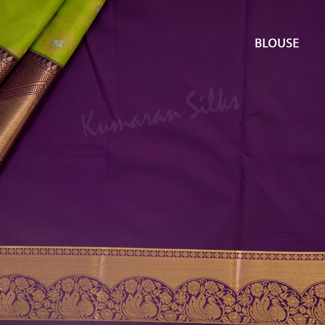 Semi Silk Parrot Green Zari Worked Saree